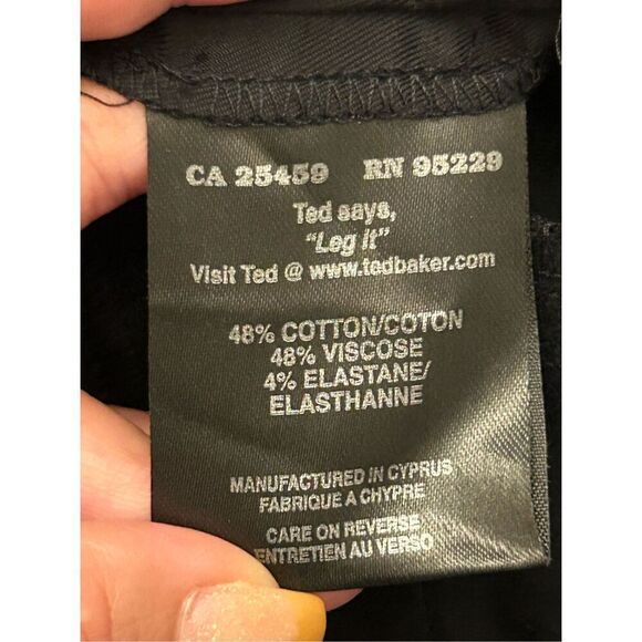 Ted Baker Cotton Stretchy Pants sz 2 (US 4-6 small) mid-rise career minimalist c - Picture 4 of 8